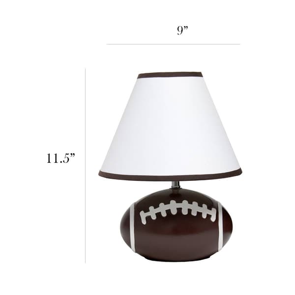 Simple Designs SportsLite 11.5in. Football Base Ceramic Lamp