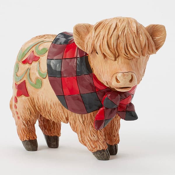 Jim Shore Highland Glen Highland Calf Christmas Figurine