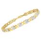 Diamond Classics&#8482; 10kt. Gold Flower Cluster Tennis Bracelet - image 4