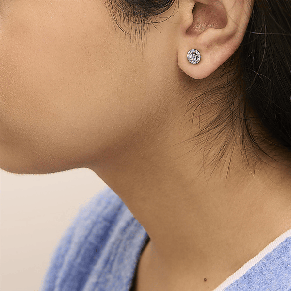 Haus of Brilliance 3/4ctw. Lab Grown Diamond Halo Stud Earring