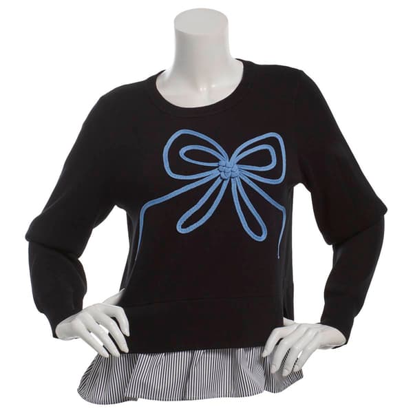 Womens Nanette Lepore Long Sleeve Soutache Bow Sweater