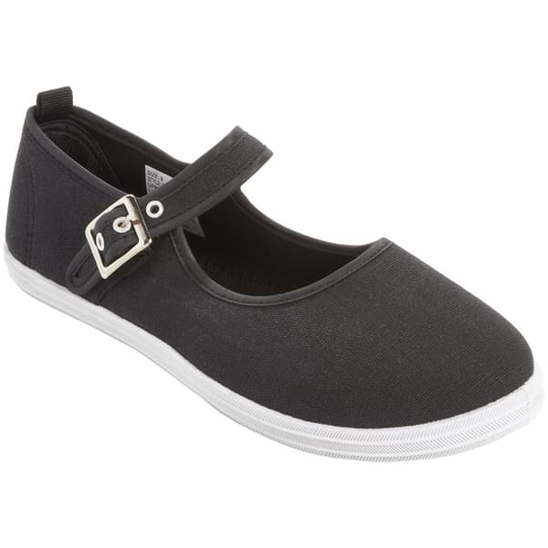 Womens Ashley Blue Mary Jane Canvas Slip On Flats - image 