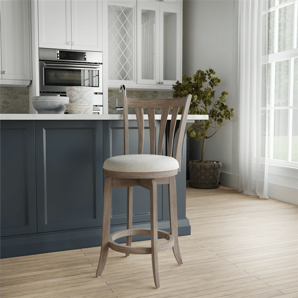 HH2 Home Savana Grey Wood Counter Height Swivel Stool - image 