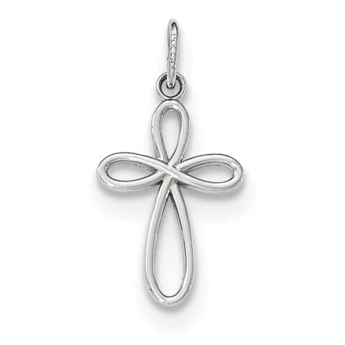 Gold Classics(tm) White Gold Polished Ribbon Cross - image 