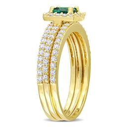 Gemstone Classics™ 10kt. Gold Plated Lab Created Emerald Ring