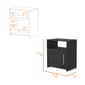 FM FURNITURE Bristol Black Nightstand - image 5