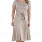 Womens Tiffany & Grey Puff Sleeve Floral A-Line Tie Front Dress - image 3