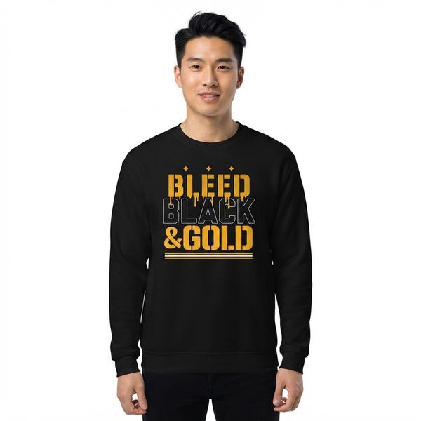 Mens Tailgate Pittsburgh Football Bleed Black & Gold Sweatshirt - image 
