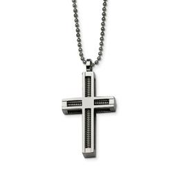 Mens Gentlemen's Classics(tm) Polished Steel Cross Necklace