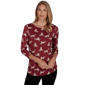 Womens Emaline Key Items 3/4 Sleeve All Over Fox Tee - image 1
