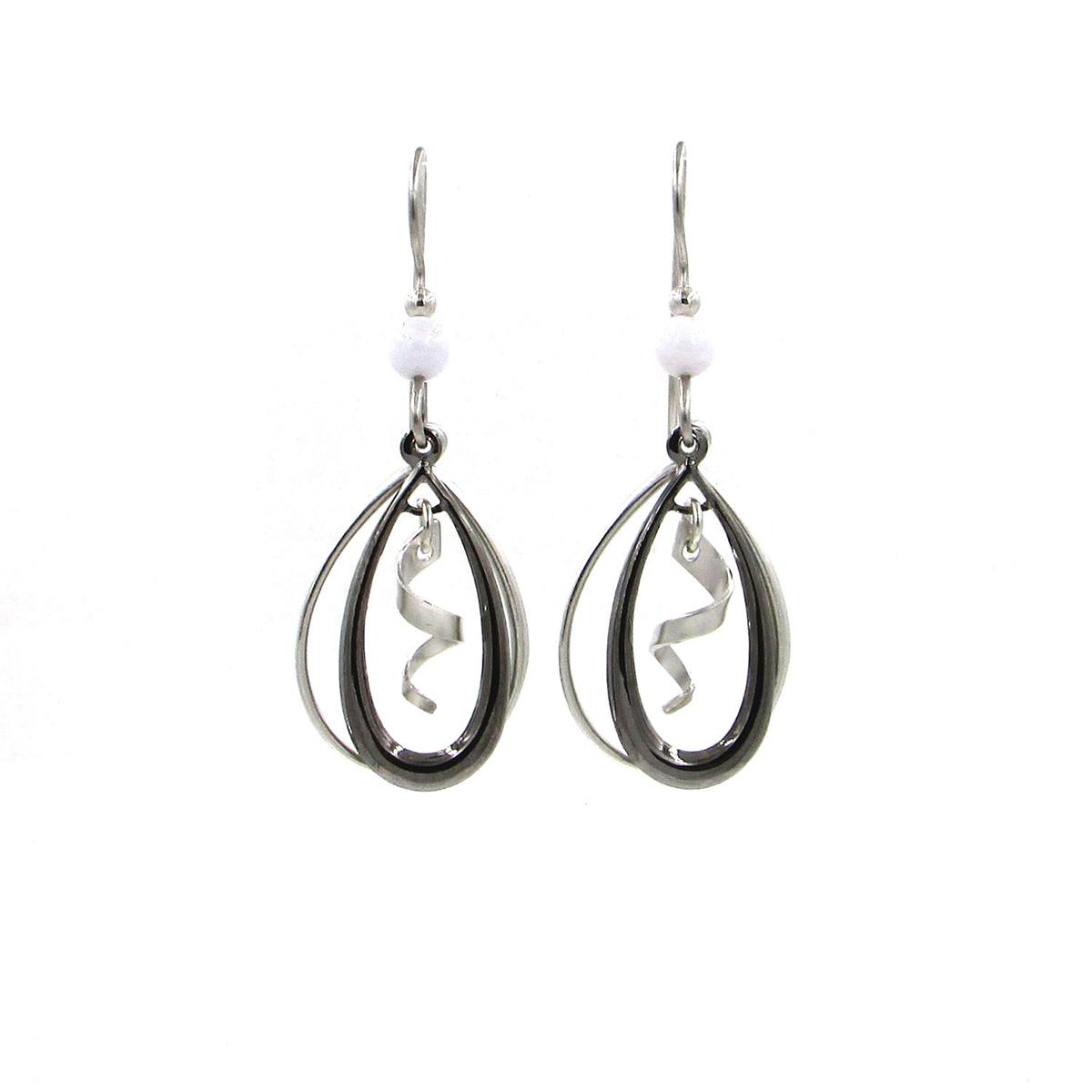 Silver Forest Silver-Tone Open Spiral Dangle Earrings