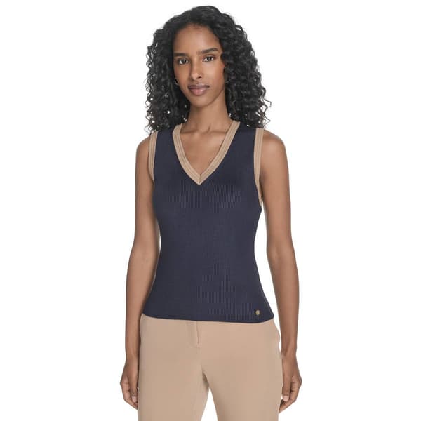 Tommy Hilfiger Sleeveless Tipped V-Neck Sweater