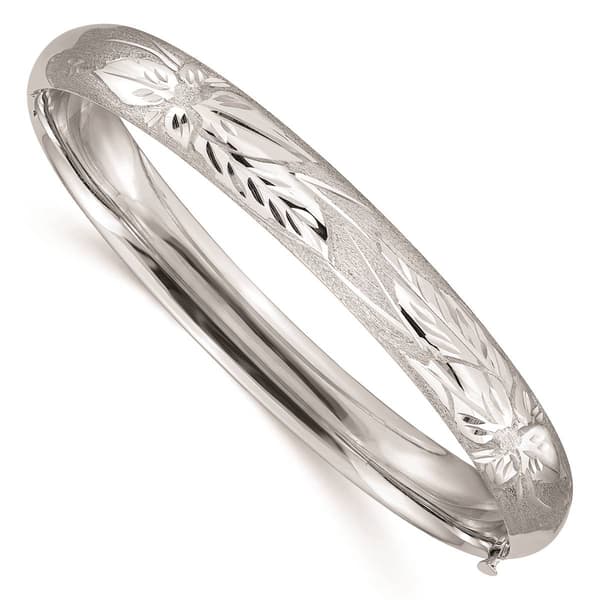 Gold Classics&#40;tm&#41;14kt. Gold White Gold Florentine Engraved Bangle - image 