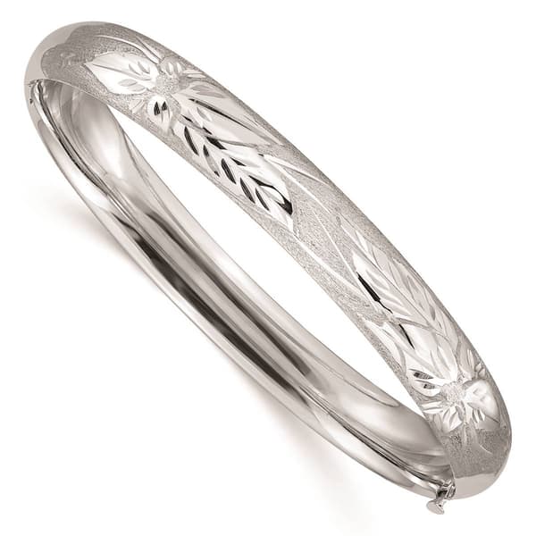 Gold Classics(tm)14kt. Gold White Gold Florentine Engraved Bangle - image 
