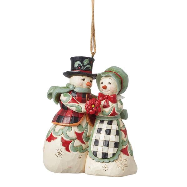 Jim Shore Heartwood Creek Snowman Mr&amp;Mrs Christmas Ornament - image 