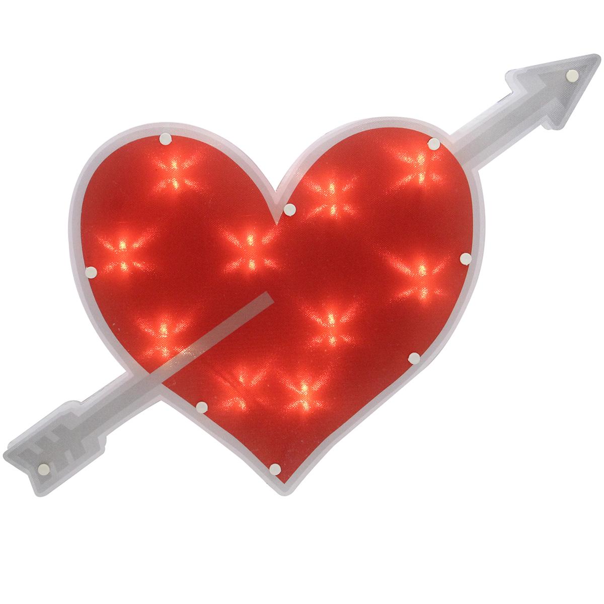Northlight Seasonal Lighted Red Heart and Arrow Window...