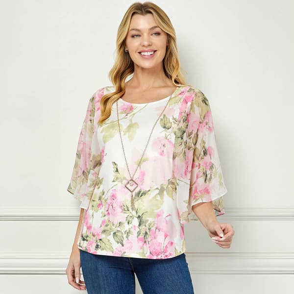 Womens Sara Michelle Short Sleeve Flutter Sleeve Floral With - image 