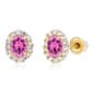 Gemstone Classics(tm) Yellow Gold Pink Sapphire Oval Earrings - image 1