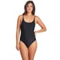 Juniors Cyn & Luca Lace-Up Back Ribbed One Piece Swimsuit - image 1