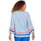 Womens Ruby Rd. Set Sail 3/4 Sleeve Stripe Scarf Blouse - image 2