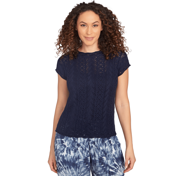 Womens Skyes the Limit Out Of The Blue Scalloped Edge Blouse - image 
