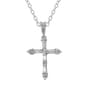 Silver Plated Baguette Cross Pendant Necklace - image 1