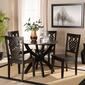 Baxton Studio Wanda Dark Brown Finished Wood 5pc. Dining Set - image 7