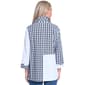 Plus Size Ali Miles 3/4 Sleeve Gingham & Solid Button Front Blous - image 2