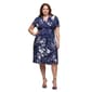 Plus Size 24/7 Comfort Apparel Navy Short Sleeve Wrap Dress - image 2