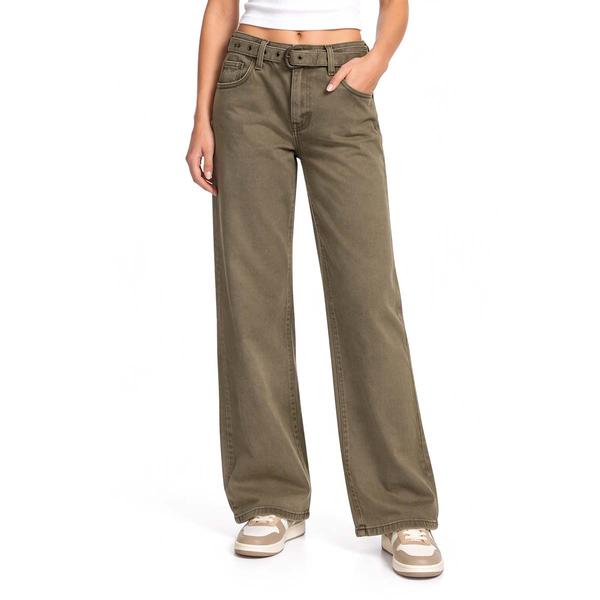 Juniors Celebrity Pink Baggy Wide Leg Grommet Belt Pants