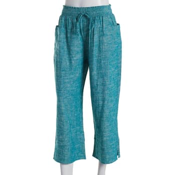 Womens Napa Valley Pull On Cross Hatch Linen Capri Pants - Boscov's