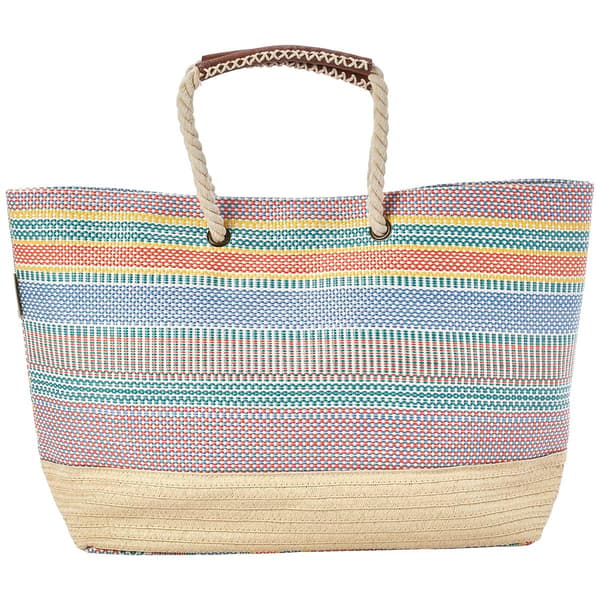 Sun ''N'' Sand Blue Paper Straw Shoulder Tote
