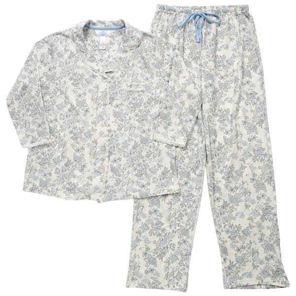 Womens Sophia by Rene Rofe&#40;R&#41; 3/4 Sleeve Knit Floral Pajama Set - image 