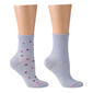 Womens Dr. Motion 2pk. Mini Hearts Rib Mid Crew Socks - image 1