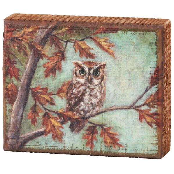 Primitives By Kathy Block Sign - Fall Owl