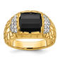 Mens Gentlemens Classics(tm) 14kt. Gold Onyx & Diamond Nugget Ring - image 1