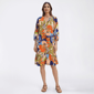 Womens Mlle Gabrielle 3/4 Sleeve Floral Ruffle Hem Shift Dress - image 1