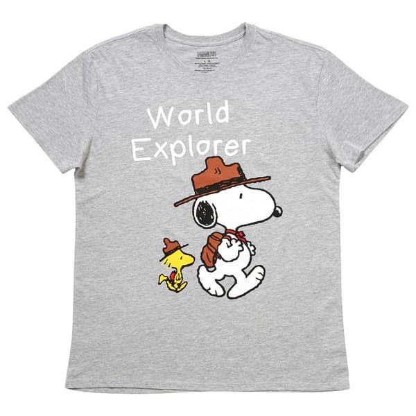 Young Mens Snoopy World Explorer Graphic Tee - image 