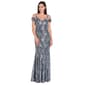 Petite R&M Richards Two Tone Glitter Lace Mermaid Evening Gown - image 1