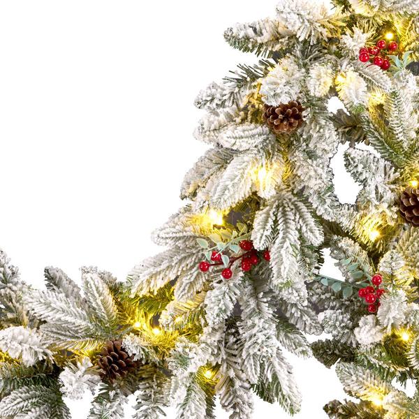National Tree Snowberry Pine Feel Real® 9ft. LED Garland