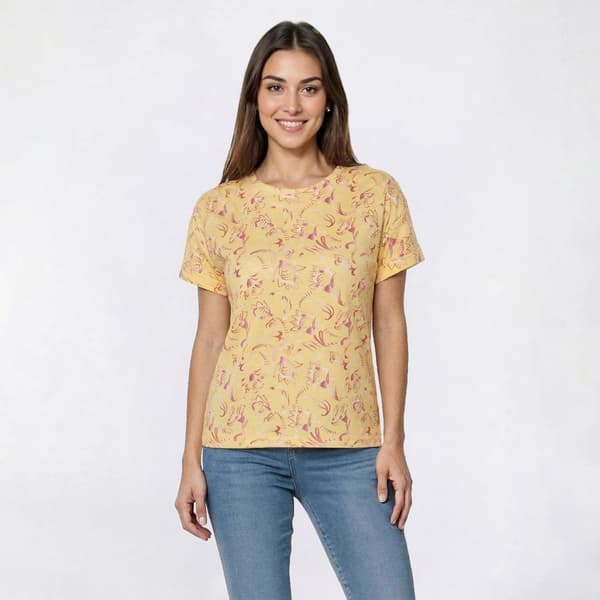 Womens Hasting & Smith Short Sleeve Smock Shoulder Floral Tee