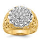 Mens Diamond Classics(tm) 10kt. Two-Tone Diamond Flower Cluster Ring - image 1