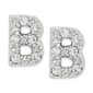 Sterling Silver Cubic Zirconia B Initial Stud Earrings - image 1