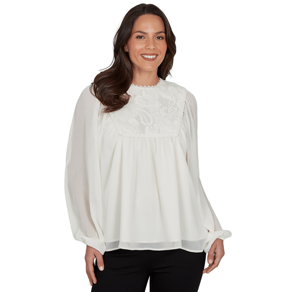 Plus Size Skye''s the Limit Wild Romance Paisley Embroidery Blouse