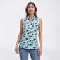 Womens Court Haley Sleeveless Zip Front Tropical Polo - image 1