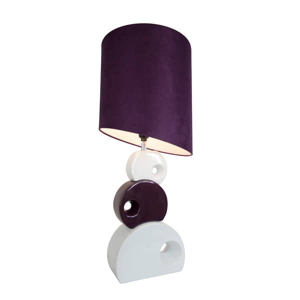 Elegant Designs Purple/White Stacked Circle Ceramic Table Lamp