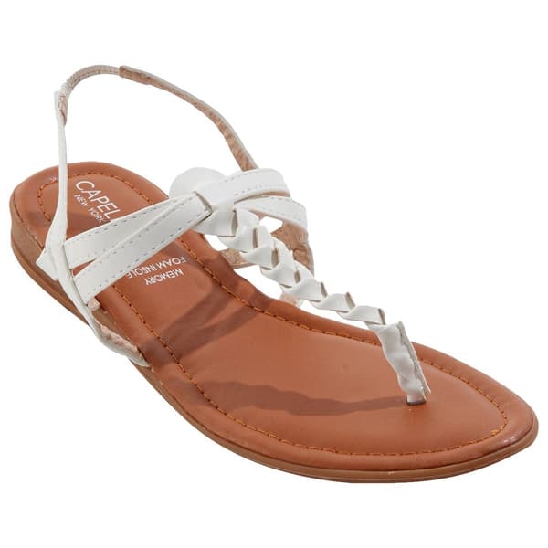 Womens Capelli New York Faux Leather Braided Thong Sandals - image 