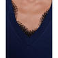 Womens DKNY Short Sleeve V-Neck Lace Trim Sweater - image 4