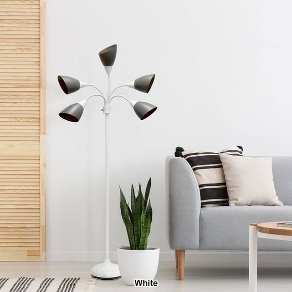 Simple Designs Multi Head Five Light Medusa Gooseneck Floor Lamp - image 