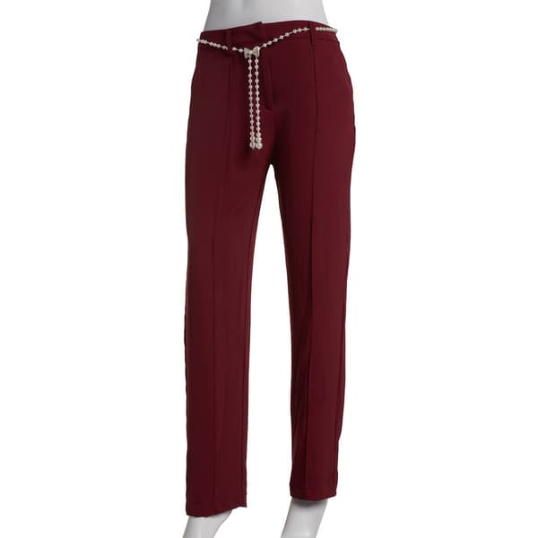 Womens Nicole Miller Pearl Belt Nora Trouser Pants - image 